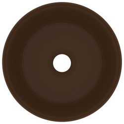 Lavabo rond de luxe Marron foncé mat 40x15 cm Céramique 
