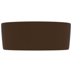 Lavabo rond de luxe Marron foncé mat 40x15 cm Céramique 