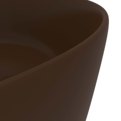 Lavabo rond de luxe Marron foncé mat 40x15 cm Céramique 