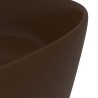 Lavabo rond de luxe Marron foncé mat 40x15 cm Céramique 