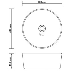 Lavabo rond de luxe Marron foncé mat 40x15 cm Céramique 
