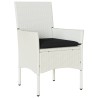 Chaises de jardin avec coussins lot de 2 blanc résine tressée 