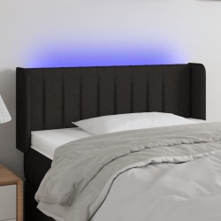 Tête de lit à LED Noir 93x16x78/88 cm Tissu 