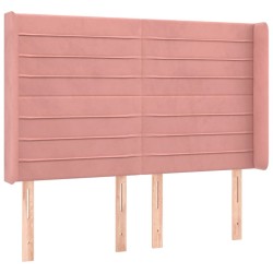 Tête de lit avec oreilles Rose 147x16x118/128 cm Velours 