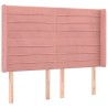 Tête de lit avec oreilles Rose 147x16x118/128 cm Velours 