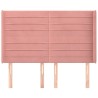 Tête de lit avec oreilles Rose 147x16x118/128 cm Velours 