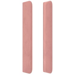 Tête de lit avec oreilles Rose 147x16x118/128 cm Velours 