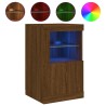 Armoires latérales et lumières LED 2 pcs chêne marron 