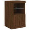 Armoires latérales et lumières LED 2 pcs chêne marron 