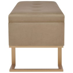 Banc avec compartiment de rangement 105 cm Beige Velours 