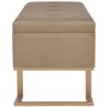 Banc avec compartiment de rangement 105 cm Beige Velours 
