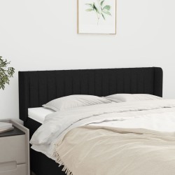 Tête de lit avec oreilles Noir 147x16x78/88 cm Tissu 