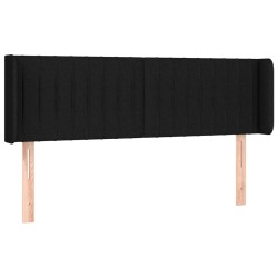 Tête de lit avec oreilles Noir 147x16x78/88 cm Tissu 