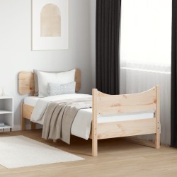 Cadre de lit sans matelas 75x190 cm bois de pin massif 