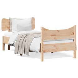 Cadre de lit sans matelas 75x190 cm bois de pin massif 