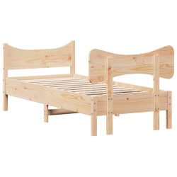 Cadre de lit sans matelas 75x190 cm bois de pin massif 