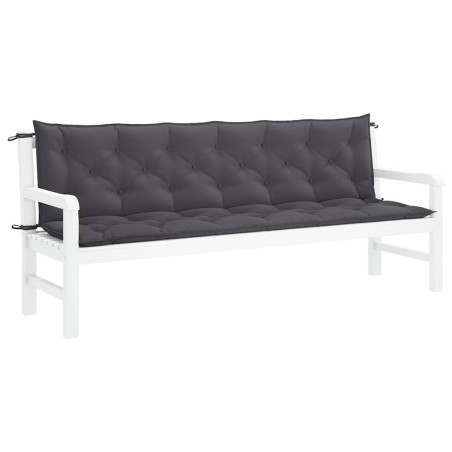 Coussin de banc de jardin anthracite tissu oxford 