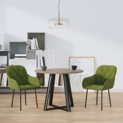 Chaises à manger lot de 2 Vert clair Velours 