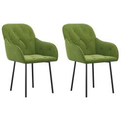 Chaises à manger lot de 2 Vert clair Velours 