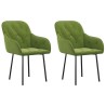 Chaises à manger lot de 2 Vert clair Velours 