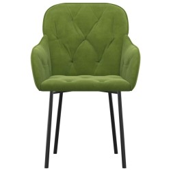 Chaises à manger lot de 2 Vert clair Velours 