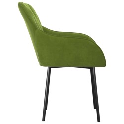 Chaises à manger lot de 2 Vert clair Velours 