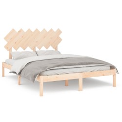 Cadre de lit sans matelas 150x200 cm bois massif 