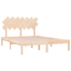Cadre de lit sans matelas 150x200 cm bois massif 