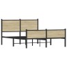 Cadre de lit en métal sans matelas chêne sonoma 150x200 cm 