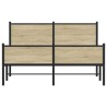 Cadre de lit en métal sans matelas chêne sonoma 150x200 cm 