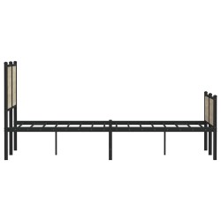 Cadre de lit en métal sans matelas chêne sonoma 150x200 cm 