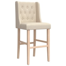 Chaises de bar lot de 2 bois massif d'hévéa et tissu 