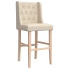 Chaises de bar lot de 2 bois massif d'hévéa et tissu 