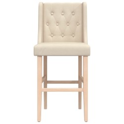 Chaises de bar lot de 2 bois massif d'hévéa et tissu 