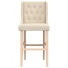 Chaises de bar lot de 2 bois massif d'hévéa et tissu 