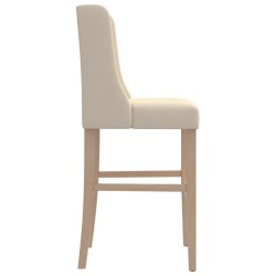Chaises de bar lot de 2 bois massif d'hévéa et tissu 