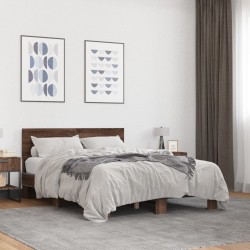 Cadre de lit sans matelas chêne marron 120x190 cm 