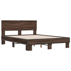 Cadre de lit sans matelas chêne marron 120x190 cm 