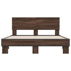 Cadre de lit sans matelas chêne marron 120x190 cm 