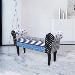 Banc Design avec patchwork Bleu et blanc 