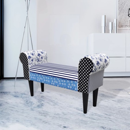Banc Design avec patchwork Bleu et blanc 