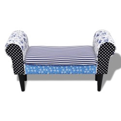 Banc Design avec patchwork Bleu et blanc 