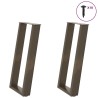 Pieds de table console en U, 2 pièces, acier naturel, 28 x (72-73) cm 