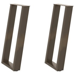 Pieds de table console en U, 2 pièces, acier naturel, 28 x (72-73) cm 