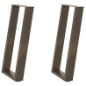 Pieds de table console en U, 2 pièces, acier naturel, 28 x (72-73) cm 