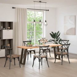 Pieds de table console en U, 2 pièces, acier naturel, 28 x (72-73) cm 