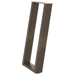 Pieds de table console en U, 2 pièces, acier naturel, 28 x (72-73) cm 