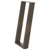 Pieds de table console en U, 2 pièces, acier naturel, 28 x (72-73) cm 