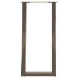 Pieds de table console en U, 2 pièces, acier naturel, 28 x (72-73) cm 