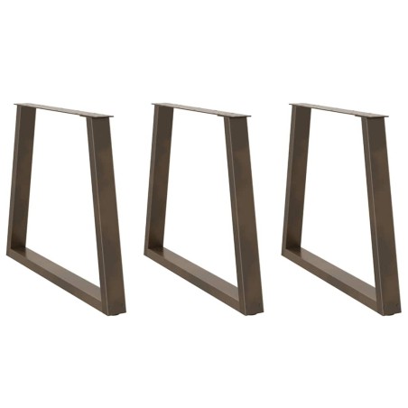 Pieds de table à manger en forme de V 3 pièces Acier naturel 70 x (72-73,3) cm 